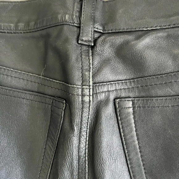 Vintage Genuine Black Soft Lamb Leather Flare Pants Size S - Picture 8 of 9